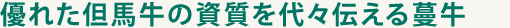優れた但馬牛の資質を代々伝える蔓牛
