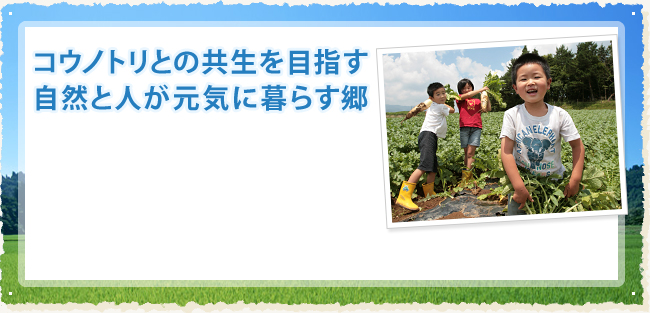 コウノトリとの共生を目指す 自然と人が元気に暮らす郷