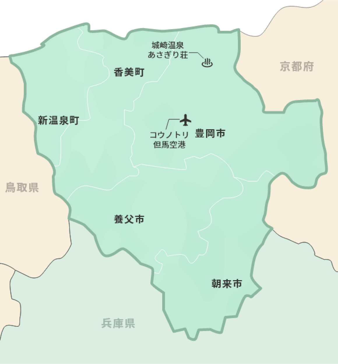 たじま地域の観光地マップ